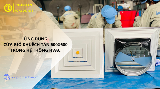 Cửa gió khuếch tán 600x600