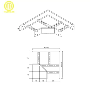 Co vuông 90 độ thang cáp